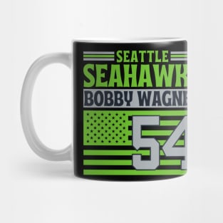 Seattle Seahawks Wagner 54 American Flag Football Mug